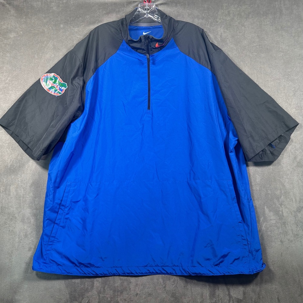 Nike Florida Gators Windbreaker Mens 3XL Blue Grey Quarter Zip Pullover
